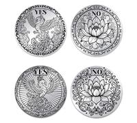 UNICRAFTALE 2 pezzi Sì No Challenge Moneta Lotus E Fenice Aiuto Decisionale Moneta Regali Per Uomini Donne Memoriali Monete Monete Felicità Aiuto Decisione gettoni Domanda Token Risposta Token