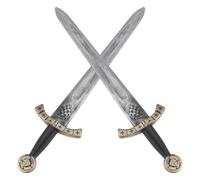 UNICRAFTALE 2 Pezzi Spada Cavaliere per Cosplay LARP Decorazione | Accessorio in plastica, finta spada per gioco di ruolo, lunghezza 61,6 cm, oro, decorazione per ufficio