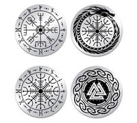 UNICRAFTALE 2 pezzi Viking Vegvisir Moneta Challenge Moneta Bussola Vichingo Nodo Guerriero Falknut Ucciso Mitologia Nordica Parti Talismano Protettore Amuleto Monete Decisionali Regali per Uomini