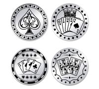 UNICRAFTALE 2 protezioni per carte da poker monete casinò fortunato moneta poker card guard chip in acciaio inox doppia faccia decisione monete Las Vegas souvenir poker giocatore accessori regalo per