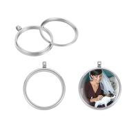 UNICRAFTALE 2 Pz Medaglione di Memoria 41mm con Ciondoli Galleggianti Rotondi Piatti Vuoti in Acciaio Inossidabile per Bouquet Da Sposa con Foto in Vetro