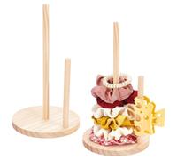UNICRAFTALE 2 set di supporti per elastici per capelli, in legno, per donne, bagno, camera da letto, decorazione alla moda, 14 x 25,3 cm