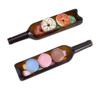 UNICRAFTALE 2 vassoi da portata per bottiglie di vino, in vetro, per formaggi e cracker, vassoi decorativi per la decorazione della casa, decorazione da scrivania per interni, 32 x 7,2 x 5,5 cm