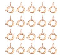 UNICRAFTALE 20 pz Mini Anelli A Molla In Acciaio Inossidabile Oro Rosa Chiusure Chiusure A Molla Rotonde Anello Chiuso con Foro Da 1.8 mm Chiusure In Metallo per Creazione di Gioielli 6x1.5 mm