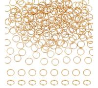 UNICRAFTALE 200 anelli di piegatura placcati in oro 18 carati, in acciaio inox, con doppio passante, 8 mm, mini anelli di collegamento in metallo, per portachiavi, collane, bracciali, orecchini
