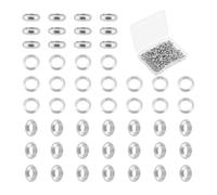 UNICRAFTALE 200 pz 4mm Anello Modello Perline Distanziatrici 304 Perline In Acciaio Inossidabile Perline con Foro Grande O Modello Perline Allentate Perline Liscia Ricerca per Collana Braccialetto