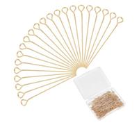 UNICRAFTALE 200 pz Perni con Testa In Acciaio Inossidabile Dorato con Foro Da 30 mm Perni A Testa Dritta Perni con Oco In Metallo Risultati per Orecni Bracciale Creazione di Gioielli