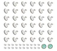 UNICRAFTALE 200 pz Piatto Rotondo 304 in Acciaio Inox Perno Cabochon Orecchino Impostazione Post Vuoto Orecchio Perno 12mm Vassoio con 100 pz Farfalla Frizione Orecchini Dadi per Fai Da Te Orecchini
