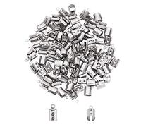 UNICRAFTALE 200 pz Pieghevole Crimp Ends Crimp Ends Fold Over Cord Ends 6mm Terminators Clamp End Tips Kit di Ricerca di Gioielli per Braccialetti, Colore Acciaio Inossidabile