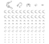 UNICRAFTALE 2000 perline crimpate a 5 stili, copri-nodi, semicircolari, aperte, perline crimpate, per braccialetti fai da te, gioielli