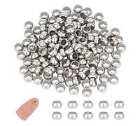 UNICRAFTALE 200pcs 5mm Rondelle Distanziatore in Acciaio Inossidabile, Perline Allentate Metallo Con Foro Piccolo, Superficie Liscia per Creazione di Gioielli
