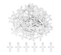 UNICRAFTALE 200Pz 304 Ciondoli in Acciaio inossidabile Laser Metal Cut Ciondoli con Ciondolo Croce Tema Pasquale Ciondoli incrociati per Braccialetti Collana Creazione di Gioielli Fai Da Te 10mm Lungo
