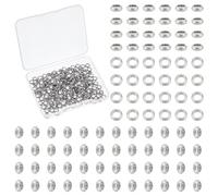 UNICRAFTALE 200Pz Perline Distanziatrici 3mm 304 Perline Distanziatrici In Acciaio Inossidabile Perline con Foro Grande O Modello Perline Allentate Perline Liscia Ricerca per Collana Braccialetto