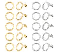 UNICRAFTALE 20Pcs 2 Colori Orecchini Donna Orecchini Rotondi 0.6mm Pin 304 Orecchini in Acciaio Inossidabile Post 14x2mm Orecchini Pin Semplice Anello Donna Orecchini Componenti Regalo per Le Donne