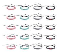 UNICRAFTALE 20pcs 4 colori liberi braccialetti della Palestina fatti a mano regolabile in tessuto braccialetti Keffiyeh Sashka stile etnico braccialetti per donne uomini gioielli circa 5,6-9,15 cm