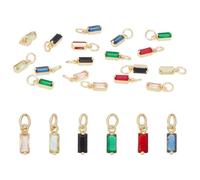 UNICRAFTALE 24 PZ 6 COLORI Zirconia Pendente Rettangolare Microcerotto Ciondolo Cristallo Con Passante Placcato Oro 18 carati Charm Per La Fabbricazione di Gioielli E Collane