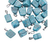 UNICRAFTALE 24 pz Pendenti In Agata Naturale Con Moschettoni In Acciaio Inossidabile su Ciondoli Pepite Ciondolo Grande Foro per Le Donne Collane Fai Da Te Creazione di Gioielli, Hole 3x7.5 mm