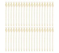 UNICRAFTALE 24 Set Catene di Prolunga per Catena Barbazzale Placcate in Oro 24K con Fermagli Am oschettone Code di Estensione A Catena in Ottone per Collane Braccialetti Cavigliere 65mm di Lunghezza