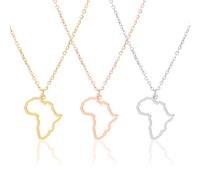 UNICRAFTALE 3 Colori Collana con Ciondolo con Mappa Dell'Africa Africa Madrepatria Continente Contorno Collane con Mappa Vuota in Acciaio Inossidabile Ciondoli con Mappa Minimalista Da Donna Alla Moda