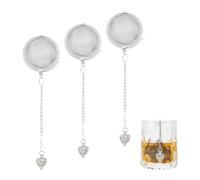 UNICRAFTALE 3 pz Infusori per Tè A Rete Rotonda Colino Da Tè In Acciaio Inossidabile con Ciondolo A Forma di Cuore Tibetano Gabbie per Colini A Sfera Porta Filtri per Tè A Rete Set di Filtri