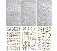 UNICRAFTALE 3 stencil in metallo con costellazioni in acciaio inox, simboli alchemici, riutilizzabili, stencil per incisione, pittura, goffratura, segnalibro, diario