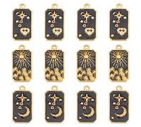 UNICRAFTALE 3 Stili 12Pz Pendenti con Carte Dei Tarocchi 304 Ciondoli In Acciaio Inossidabile Ciondoli con Tarocchi Smaltati Rettangolo Vintage Divinazione Ciondolo Futuro per Creazione di Gioielli