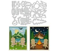UNICRAFTALE 30 Pezzi Sedie In Legno Fuoco Da Campo Decoupage Metallico Stencil 3D Festa Fuoco Da Campo Per Creazione Carte DIY Album Foto Decorazione Diario Scrapbooking Artigianato