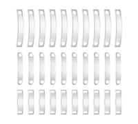 UNICRAFTALE 30 Pz 3 Dimensioni Etichette Grezze per Lacci Etichette per Decorazione Scarpe In Acciaio Inossidabile Rettangolo Curvo Targhetta Personalizzata Parole Etichetta Vuota Fibbie