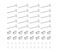 UNICRAFTALE 300 orecchini a perno piatti in acciaio inox, con passante, in metallo, farfalla, piatti e rotondi, bianchi, per fai da te, creazione gioielli