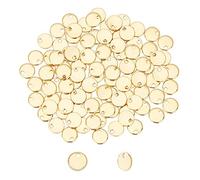 UNICRAFTALE 300 pz 10x1 mm Charms In Acciaio Inox Stampaggio Tag Vuoto Piatto Rotondo In Acciaio Inox Colore Pendenti per Monili Che Fanno Foro 1.4 mm