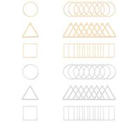 UNICRAFTALE 36pcs 3 stili 2Colori Anelli di Collegamento 304 Acciaio Inossidabile In Metallo Triangolo E Quadrato E Cornici per Anelli Connettori Collegamenti per Gioielli In Colore Oro