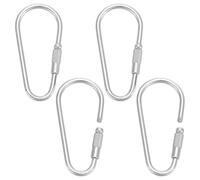 UNICRAFTALE 4 moschettoni ovali da 89 mm con chiusura a vite in acciaio inox, portachiavi in metallo, gancio a clip per la creazione di gioielli, borse, accessori fai da te