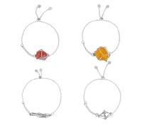 UNICRAFTALE 4 pezzi 2 stili di supporto in pietra vuota bracciale in acciaio inox regolabile cristallo bracciale in metallo gabbia di pietra bracciali per la creazione di gioielli fai da te accessori
