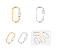 UNICRAFTALE 4 Pz 2 Colori Moschettone A Vite Ciondoli 304 Fermagli A Vite In Acciaio Inox 26mm Fermagli A Lucchetto Ovali In Metallo Ciondoli con Strass In Argilla Polimerica per Creazione di Gioielli