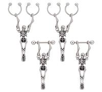 UNICRAFTALE 4 Pz 2 Orecchini Stile Scheletro Pendenti Hip Hop Spaventosi Halloween Gioielli Punk Scheletro Helix Orecchini Cartilagine Acciaio Al Titanio Orecchini A Cerchio Pendenti per Donne Ragazze
