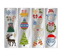 UNICRAFTALE 4 stencil in metallo con elementi natalizi riutilizzabili in acciaio inossidabile pupazzo di neve cervo fustelle da disegno stencil per fai da te scrapbooking album fotografico decorativo