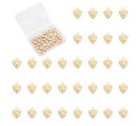 UNICRAFTALE 40 pezzo di Ciondolo A Forma di Cuore Dorato In 3D con Pendenti A Forma di Cuore In Acciaio Inossidabile con Anello per La Festa Dellam amma Regali di San Braccialetti DIY