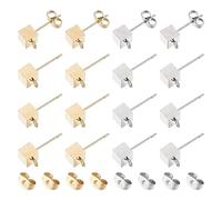 UNICRAFTALE 40 Pz 2 Colori 8 mm 304 Risultati per Orecni A Perno Cubo in Acciaio Inossidabile Ipoallergenico Orecno A Perno Dorato con Anello Senali per Orecno A Farfalla