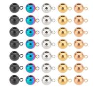 UNICRAFTALE 40 Pz 5 Colori Perline Cauzione In Acciaio Inossidabile 304 - Gancio Rondelle 3mm Foro - Link Anelli di Metallo Bails Connettore
