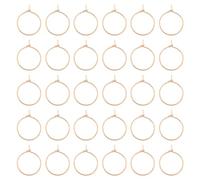 UNICRAFTALE 40 pz Anelli con Ciondoli per Bicchiere di Vino In Oro Rosa Orecchini A Cerchio con Perline In Acciaio Inossidabile 15mm Orecchini A Cerchio Pendenti Che Fanno Matrimonio