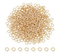 UNICRAFTALE 400 anelli di piegatura placcati in oro 24 carati, in acciaio inox, anelli aperti da 5 mm, rotondi, per la creazione di gioielli e come accessori per orecchini, bracciali, portachiavi