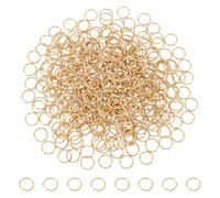 UNICRAFTALE 400 anelli di piegatura placcati in oro 24 carati, in acciaio inox, anelli aperti da 8 mm, rotondi, per la creazione di gioielli e come accessori per orecchini, bracciali, portachiavi
