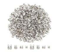 UNICRAFTALE 400 Pz 4 Misure Crimp Bead Covers End Tips Open Brass Bead Tips Ends Caps Calotte Ends Knot Covers Clamshell Crimp Bead Tips Knot Covers Metal Bead Cover per La Creazione di Gioielli