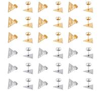 UNICRAFTALE 40Pz 2 Colori Triangolo Orecchini Post 304 Acciaio Inossidabile Perni per Orecchini Orecchini A Perno Strutturato Componenti Orecchini A Perno Triangolo per Donne Orecchini Pendenti Making
