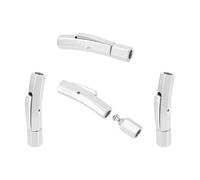 UNICRAFTALE 4pz Fermagli A Baionetta A Colonna Fermagli A Baionetta In Tubo di Acciaio Inossidabile 3mm Foro Connettori Terminali In Cordino di Pelle Fermagli per Braccialetti Fermagli per Gioielli