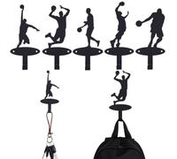 UNICRAFTALE 5 appendini da parete da basket, porta cappotto, porta medaglie | Realizzato in ferro robusto finitura nera dimensioni 17,6-20 cm per appendere cappelli chiavi giacche arredamento camera da