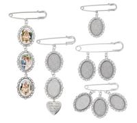 UNICRAFTALE 5 pezzi 5 diversi design ovale medaglione con ciondolo per foto per bouquet da sposa, in argento antico e platino, ciascuno con ciondolo a forma di cuore, offre spazio per 1 3 foto di