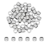 UNICRAFTALE 50 perline in paracord perle di colonna scanalate distanzianti in acciaio inox con foro grande per coltelli ciondolo torcia a falangi bracciale