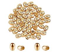 UNICRAFTALE 50 pezzi perline in acciaio inossidabile dorato - barile in metallo 4 mm mini bracciale 2 mm foro di spaziatura per la fabbricazione di gioielli