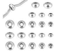 UNICRAFTALE 50 pz 5 perline Cursore In Acciaio Inossidabile Stile 1.2~3mm Foro Rotondo Perline Tappo In Gomma Perline di Posizionamento In Metallo Perline Braccialetto Perline di Posizionamento